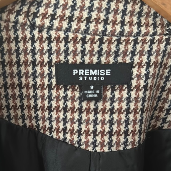 Premise Studio Neutral Colors Houndstooth Blazer sz 8 - Picture 8 of 14